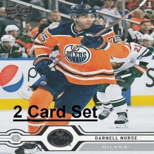 Darnell Nurse Edmonton Oilers NHL Hockey Card Collection - 2 Card Set